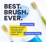 Promo graphic highlighting Mouthwatchers toothbrushes and a four pack offering 