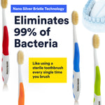 graphic showing mouthwatchers toothbrush efficiency against bacteria  