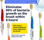 graphic showing mouhwatchers toothbrush efficiency over bacteria 