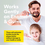 graphic showing mouthwatchers polyester bristles technology 