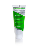 The back of Dr Plotka's whitening toothpaste with more informations 